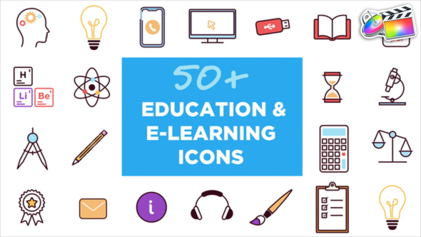 Animated Icons for Education and E-learning for FCPX