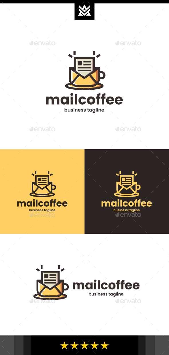 Mail Coffee Logo Template