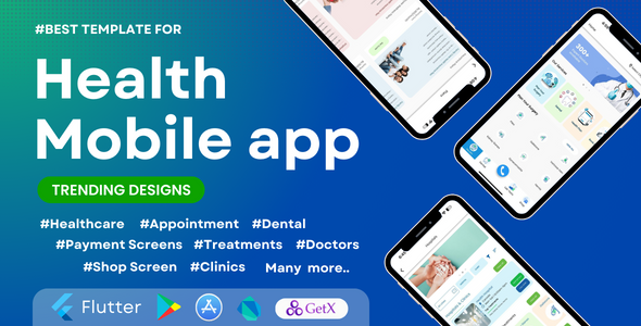 Health Care mobile app template - medical doctor dental treatment appointment app