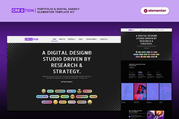 Creation - Portfolio & Digital Agency Elementor Template Kit