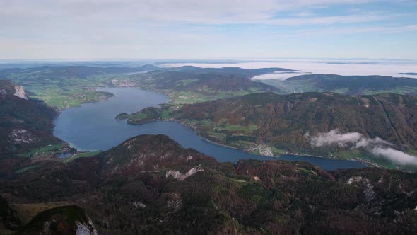 Autumn lakes view from Schafberg viewpoint, Austria