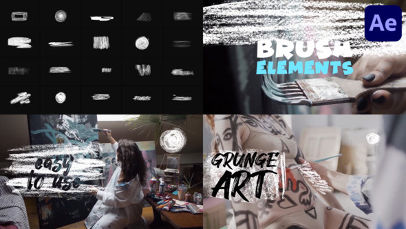 Grunge Brush Elements | After Effects