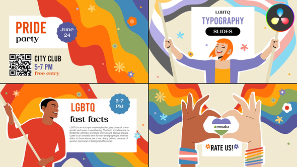 LGBTQ Typography Slides for DaVinci Resolve