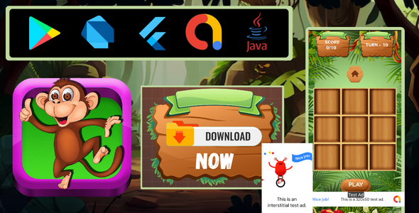 Monkey Touch Game App  – Mobile Games App in Flutter