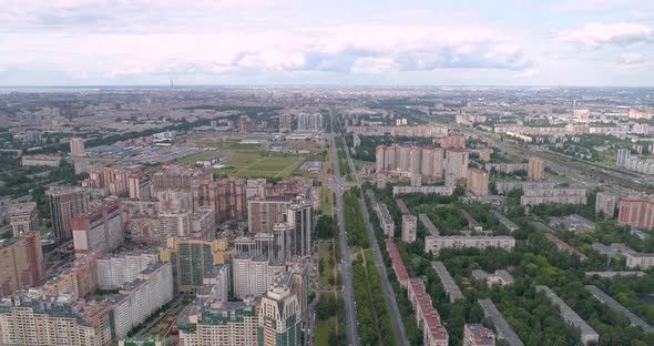 Aerial view of modern residential area of city