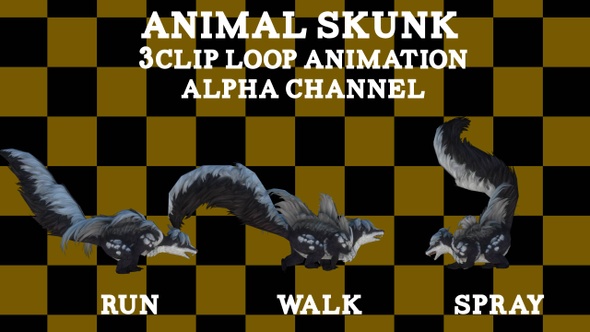 Animal Skunk 3Clip Loop