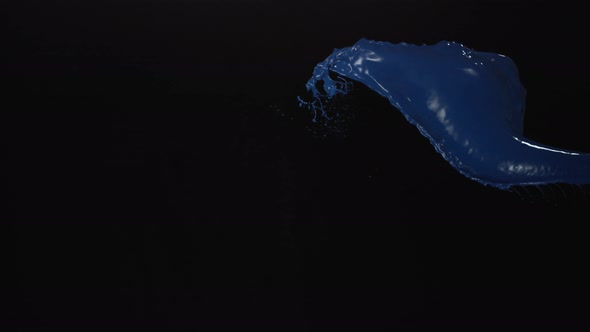 Paint splash in midair against black background. Slow Motion. Unedited version included. alt