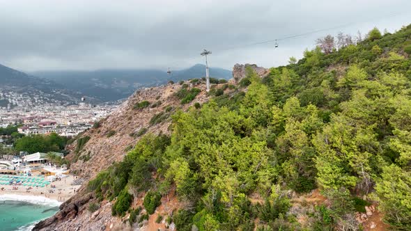 Funicular arial view 4 K Turkey Alanya