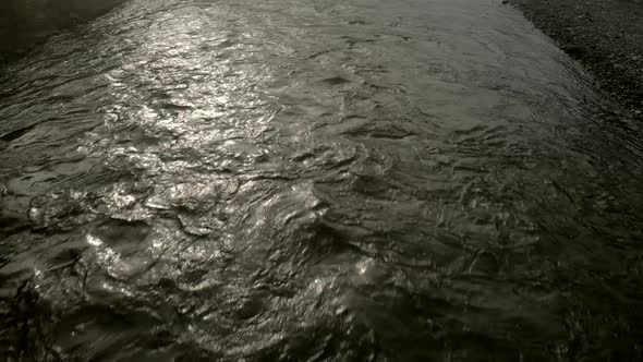 Beautiful Texture of River Water with Waves Top View