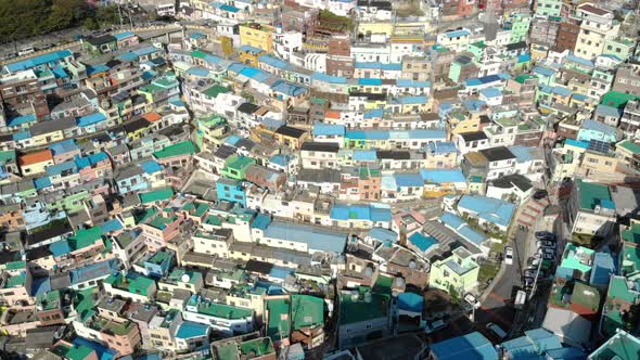 Aerial View of Gamcheon Culture in Busan city, South Korea.