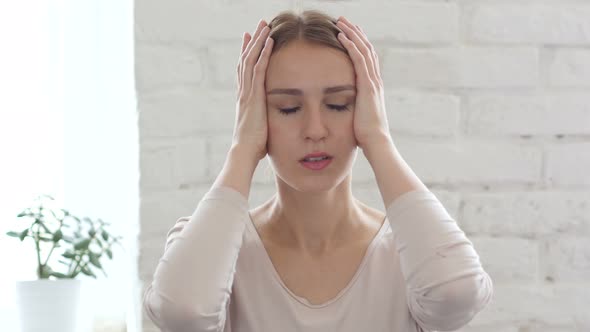 Gesture of Failure by Depressed Beautiful Young Woman