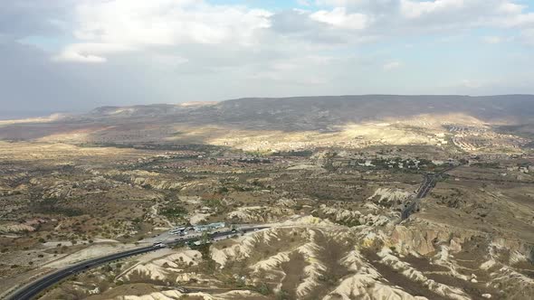 Landscapes of Cappadocia Shot on a Drone Turkey