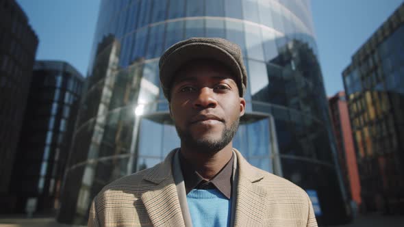 Portrait of Young Afro-American Businessman in Downtown