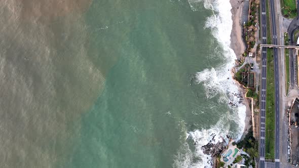 Dramatic Sea Texture  Aerial View Turkey Alanya