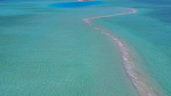 Aerial sky of seashore beach by blue water and sand background