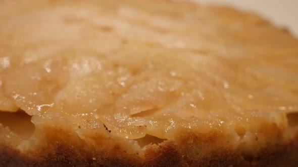 Tilting over baked fruit cake  4K 2160p 30fps UltraHD footage - Apple pie in baking tray close-up 38