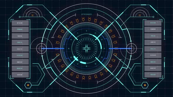 Animation of macro coronavirus Covid-19 cell analyzed on a screen with medical information alt