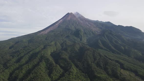 Scenic view in Merapi Mountain, one of popular destination in Yogyakarta, Indonesia.