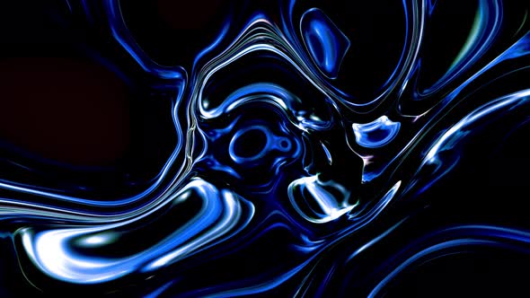 Abstract Blue Color  Oily Marble Liquid  Animation Background