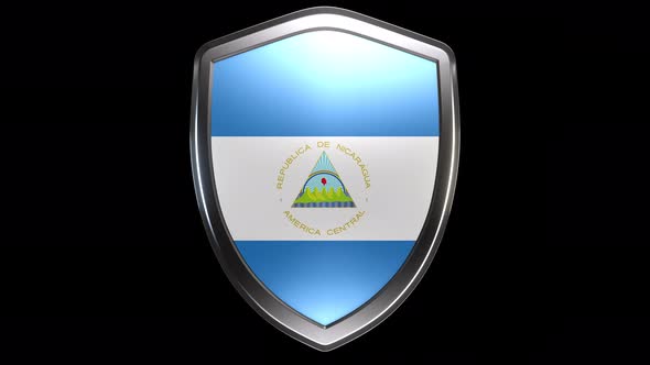 Nicaragua Emblem Transition with Alpha Channel - 4K Resolution
