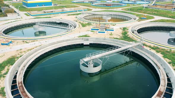 Round Wastewater Treatment Plants Installed Outdoors