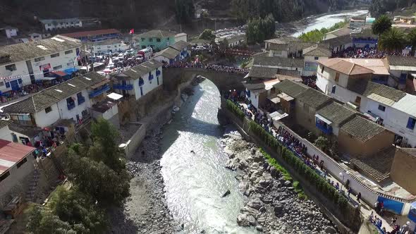 Paucartambo Rooftop and River View in Peru