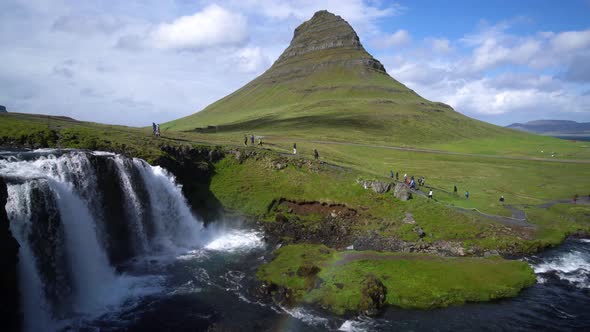 Kirkjufell Mountain Landscape in Iceland Summer