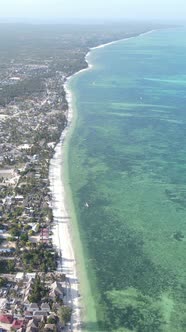 Vertical Video of the Ocean Near the Coast of Zanzibar Tanzania