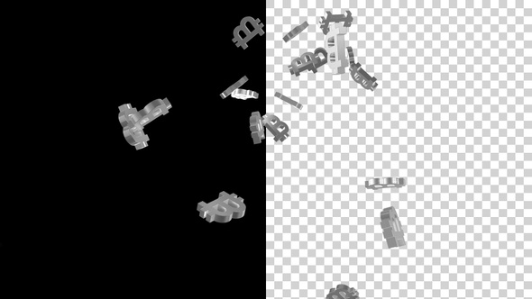 Flying Crypto Currency Symbols Bitcoin V7 alt