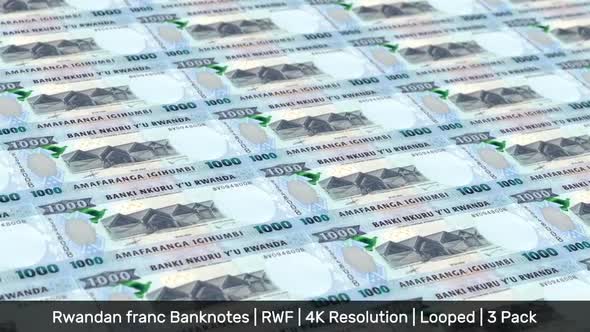 Rwanda Banknotes Money / Rwandan franc / Currency FRw, RF, R₣ / RWF / 3 Pack - 4K