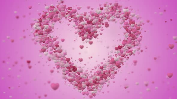 Colorful Heart Shapes Particles Background for Saint Valentine’s Day  Seamles Loop 4K