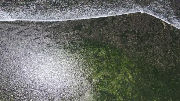 Aerial view of Gunung Kidul Tropical Beach in Indonesia