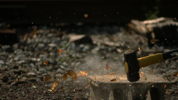 Glass bottle smashed in ultra slow motion 1500fps - BOTTLE SMASH