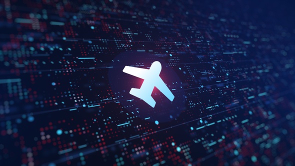 Plane Icon Digital Background