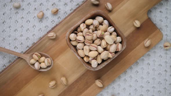 Superfood, Healthy Nutrition Concept. Organic Unsalted Raw Pistachio Nuts.