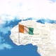 Cote d'lvoire Map And Flag With Clouds - VideoHive Item for Sale