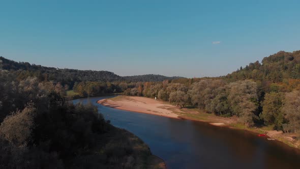 View of beautiful river and forest