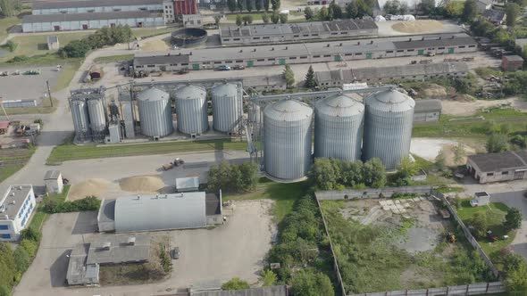 Grain Granary. Silos Storing Seeds