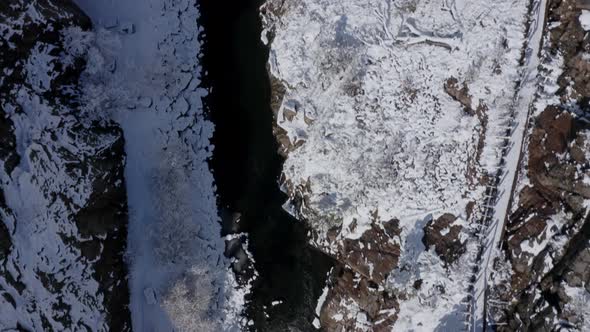 Aerial shot of the beautiful winter landscape