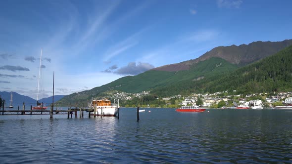 Queenstown, New Zealand from Lakefront Area of Lake Wakapitu