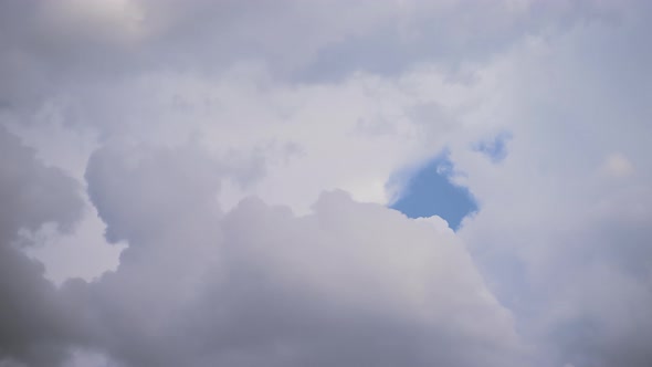 White Cumulus Clouds Formation Before the Storm Timelapse