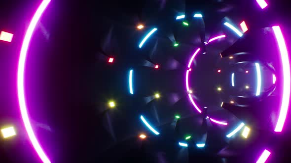 Colorful VJ Neon Tunnel Loop 4K