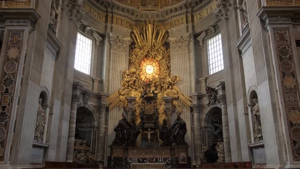 Interior of Saint Peter Basilica in Vatican.