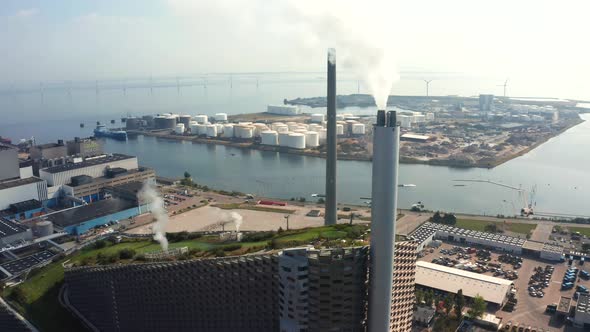 WastetoEnergy Power Plant in Copenhagen with the Ski Area on the Roof