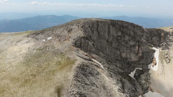 Climbers on Half Cut Rocky Mountain Peak