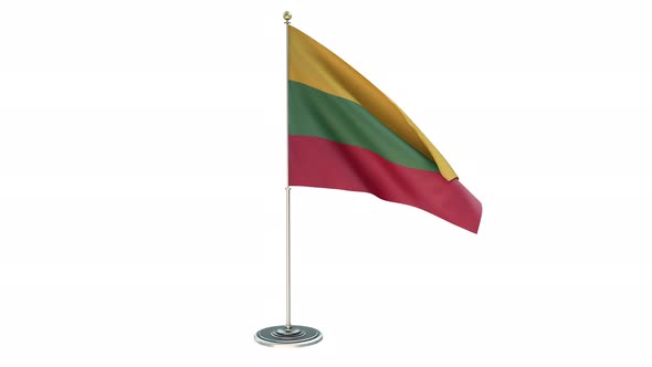 Lithuania Small Flag Pole Loops With Alpha