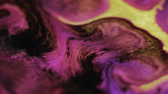 Glitter Ink Swirl Paint Floating Pink Golden Black alt