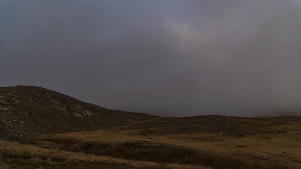 Timelapse of fog covered mountains, Kackar Mountains, Turkey