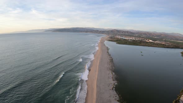 Santa Clara River Estuary Meets The Pacific Ocean At McGrath State Park Oxnard California USA