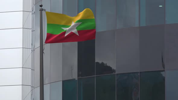 Myanmar Flag Background 4K